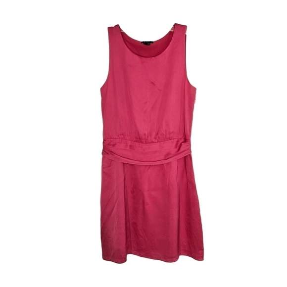 Theory Silk Harida Poignant Dress in Barbie Hot Pink - Picture 4 of 8